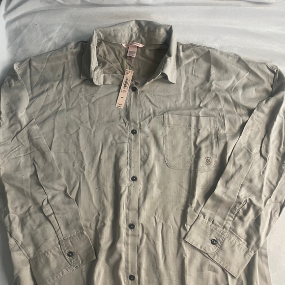 Victoria's Secret womens Grey Dot Flannel Nightshirt size medium - Picture 3 of 12